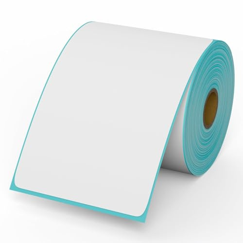 500 Blatt Thermoetiketten 1 Rolle, Etiketten Versandetiketten Blau 4 x 6 (101x152mm), Verpackung Umschläge Etiketten für Direkte Thermodrucker, Klebeetiketten für Postanschriften