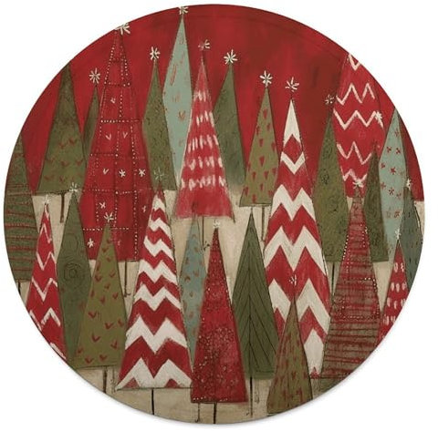 Rundes Strandtuch, einfache Zeichnung des Weihnachtsbaums, bedruckte Reisedecke, personalisierte Decke, Yoga-Decke, Mikrofaser, Strandtuch, dicke Tischdecke, Unisex