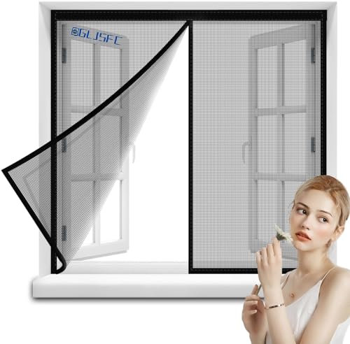 Magnetic Fastening Mosquito Fly Insect Screen Guard 205x120cm Super Strong Fly Mesh, Magnets from Top to Bottom Ultra Seal Magnets Close Automatically Black
