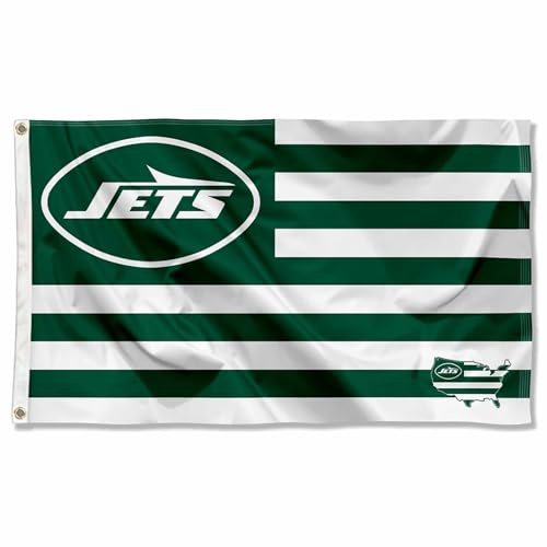 New York Jets USA American Nation Stripes 3x5 Grommet Flag