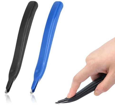 Heftklammerentferner, Entklammerer, Klammerentferner, Tackerklammern, Magnetische Metall Entklammerer, Kleiner Nagelzieher, für Schule, Büro und Home, 2 Pack(Schwarz + Blau)
