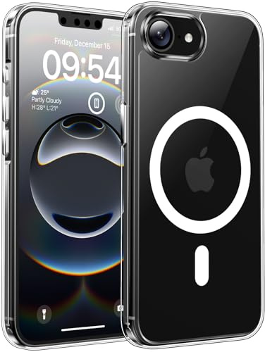TOCOL für iPhone 16e Hülle, Kompatibel mit MagSafe, Transparent | Nie Vergilbung, Starke Haftkraft, Kameraschutz mit erhöhten Rändern, Militärschutz Stoßfest Kratzfest, Durchsichtig Case
