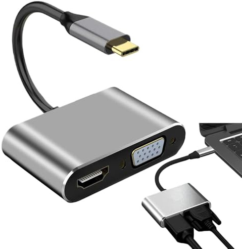Convertitore Video Multi-Display Da Maschio A Femmina Hub Multiporta | Da Type C A Interfaccia Multimediale HD per Conferenze Presentazioni Home Theater Ufficio M