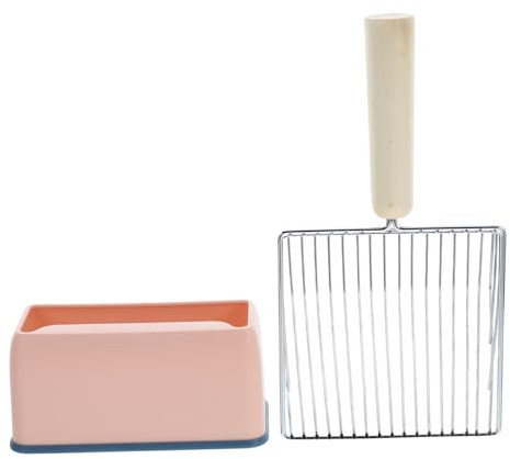 HYTROVE Handle Metal Cat Litter Scoop Ergonomic Design for Easy Cleaning of Litter Boxes and Pine Pellets Anti- Comfortable Grip