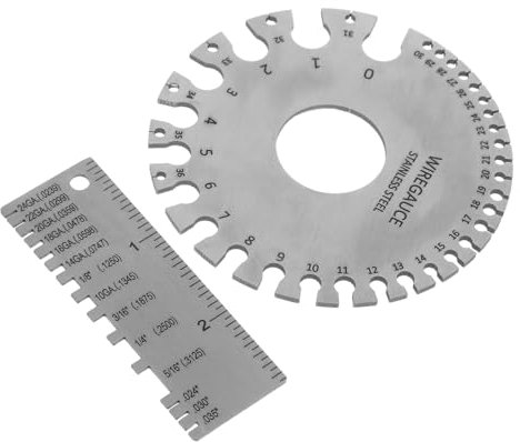 Ciieeo 2pcs Stainless Steel Welding Gauge Set Thickness Measuring Tool for Metal Fabrication Inspection Welding Table Accessories