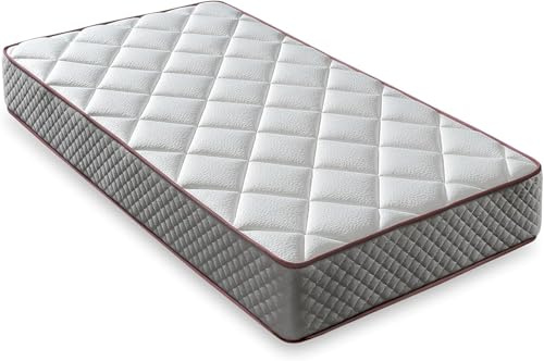 LUXIABED Madrass 135 x 180 modell Elixir Säckade Fjädrar. Dubbla viskoelastiska ansikten: differentierade ansikten. Komfort + Medium Hårdhet. Hygienisk och Andningsbar. Individuell Färg Grå, Höjd 26