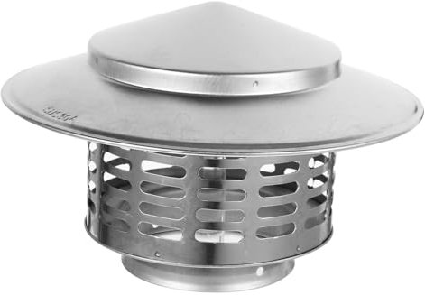 Veemoon Cappuccio Antipioggia Acciaio Inox per Canna Fumaria Copertura Ventilata e Resistente Al Vento per e Facile da Installare