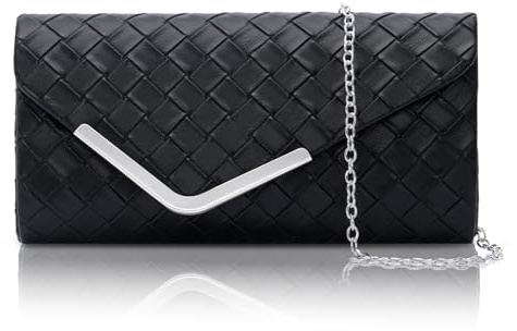 Larcenciel Bolso Mujer, Bolsos Clutch Fiesta de Noche Brillante con Cadena Desmontable para Fiesta Boda Banquete Vacaciones