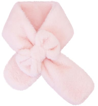 YATANAM Girls Scarf Fluffy Faux Fur Kids Scarves Winter Warm Scarf Toddler Adjustable Neck Warmer (Light pink, One Size)