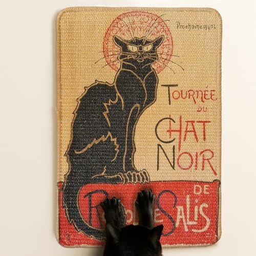 Tapete rascador de sisal para gatos, 60 cm x 40 cm, juguete 3 en 1 para gatos, para pared, sofá y alfombra, cinta de , antideslizante, resistente al desprendimiento, superficie de arañado, arte de