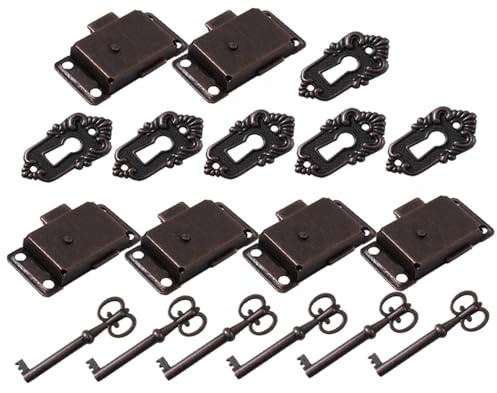 HONITANO 6sets Serrature Metalliche Antiche Per Mobili Chiusure Decorative Resistenti Facili Da Installare Per Cassette Gioielli e Armadietti Vintage