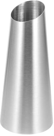 TOYANDONA Blumenvase im Minimalistischen Stil in Silber Moderne aus Edelstahl mit Schrägem Mund Praktische Tischvasendekoration für Wohnraum und Garten