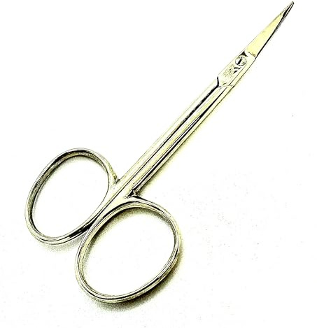 Ciseaux de manucure incurvés Jaguar 9 cm - Acier carbone nickelé - Ciseaux professionnels pour couper les cuticules - Outil de précision gris 30 grammes.