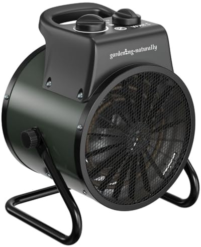 Electric Greenhouse Heater With Thermostat And Fan – Premium - Adjustable 2800W Small Greenhouse Heater For Frost Protection And Air Circulation – For Plants, Flowers And Seedlings Up To 28m²