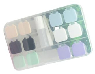 OATIPHO Boîte à Lentilles de Contact 6 Pièces, Étui Transparent Pliable, Accessoire Portable Solide pour Voyage, Rangement Hygiénique et Pratique, Kit Multi-Couleurs pour Soins Oculaires