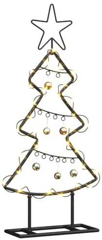 vidaXL Metall Weihnachtsbaum Schwarz 60 cm Stahl