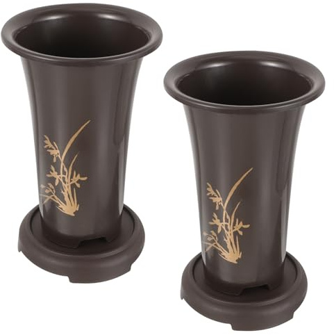 IWOWHERO Macetas para Orquídeas de Cerámica Grande Color Barro Estampado Incluye Bandeja Juego de 2 Unidades para Plantas de Interior y Jardín