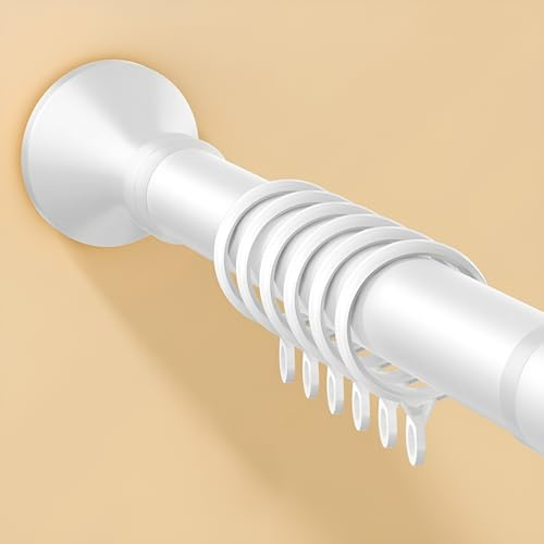 Varillas de tensión ajustables, juego de barras de cortina extensibles sin taladro, para ventanas y duchas, color negro, 410-500 cm, perfecto para cocinas, armarios y decoración del hogar