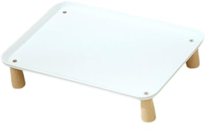 Elevated Stand for Automatic Pet Feeder, Food Dispenser, Raised Bowl Stand, PP Wood, Easy to Clean, Suitable for Cats, Dogs, And Other Pets, White 37x26.5x8cm