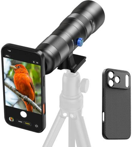 APEXEL 20-60X Zoom Lens with Integrated Case for iPhone 17 Pro Max-Professional Telephoto Zoom Lens