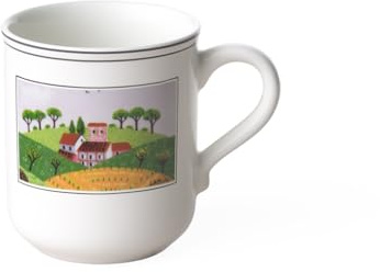 Villeroy und Boch Design Naif Kaffeebecher Dorf, 300 ml, Höhe: 9,1 cm, Premium Porzellan, Bunt