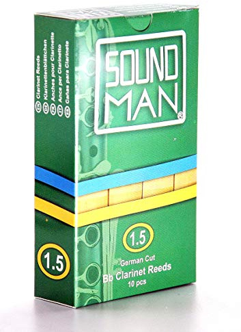 10 Soundman Blättchen für deutsche Klarinette - Hochwertige Klarinettenblättchen (deutsches Griffsystem) - Schachtel à 10 Stück (Stärke 1,5)