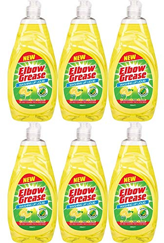 Elbow Grease Lemon Fresh Washing Up Liquid 740ml (6 Bottles)