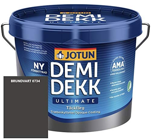 JOTUN DEMIDEKK ULTIMATE Täckfärg Holz-Farbe | Wetterschutz-Farbe | Holzschutz-Farbe | Absolute Premium-Qualität |10 Liter BRUNDVART 0734