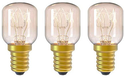 DGE E14 15w Incandescent Bulb T25 2300K Small Screw Cap Pygmy Light Bulbs for Microwave/Fridge/Oven/Himalayan Salt Lamp/Freezers/Pottery Bulb Small Edison Screw (SES),Pack of 3