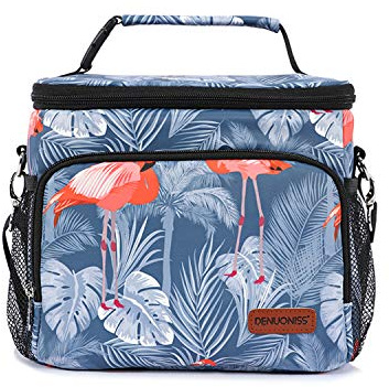 FANDARE Moda Borsa Termica Isolante Pranzo al Sacco Borsa da Picnic Borsa frigo Acquisti Auto Borsa a tracolla per Campeggio Nautica Spiaggia Pesca Scuola Lavoro Lunch Bag Poliestere Blu