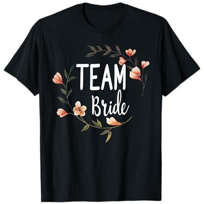 Damen Team Bride Blumenkranz Blumen JGA Verlobung Team Braut T-Shirt