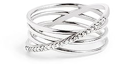 SINGULARU - Anillo Comete. Plata de Ley con Acabado Baño en Rodio. Talla 16