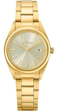 s.Oliver Armbanduhr Damen Quarzuhr Analog, mit Edelstahl Armband, Wasserdicht, Kommt in Uhren Geschenk Box