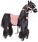 PONNIE Reitpferd mit Rollen Ebony S (3-6 Jahre), Spielpferd zum Reiten mit Abnehmbarer Rosa Sattel und Halfter mit Zaumzeug, Kämmbare Mähne und Schwanz, Plüschpferd zum Reiten für Kinder