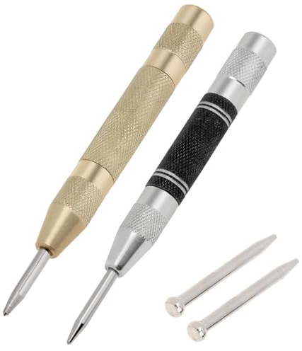 Omninmo 12,7 cm starke Feder, verstellbarer Schlag, automatischer Körner für geladene Locator/Dellenmarker, Handwerkzeuge mit 2 Ersatz-Fingerhut