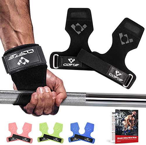 COFOF Zughilfen Leder, Lifting Straps für Bodybuilding, Gewichtheben, Krafttraining & Fitness, Speziell Entwickelt für schwere Gewichte, Profi Zughilfen krafttraining für Frauen und Männer