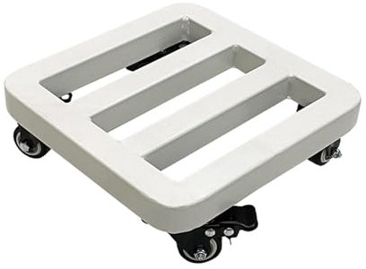 XPLKQXE Transportroller, Multifunktion Bremsscheibe, Steel Flower Pot Base, Möbelhund Roller, 300 Pfund Tragfähigkeit (Farbe : Weiß, Größe : 30x30x9cm)