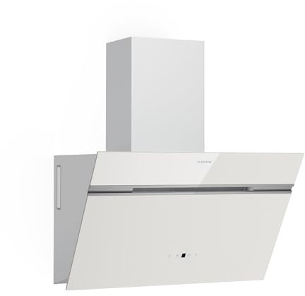 KLARSTEIN Alina Cooker Hood - 60cm Kitchen Extractor, 520 m³/h Airflow, A++ Energy Efficiency, LED Lighting, Quiet 52 dB, Touch Control, Exhaust & Recirculation Mode, White