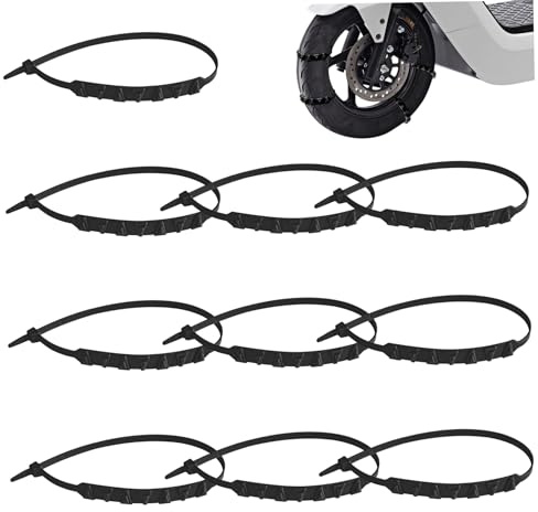 Schneeketten Für Motorrad E-Bike 10 Stück Rutschfeste Reifenketten Schneereifenketten Universal-Radketten Für Schnee Nylon 20 Zähne Winter-Schneereifenketten Schneeketten Für Autoreifen