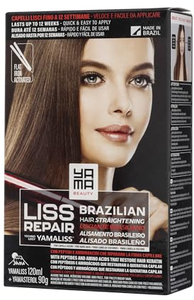 Yama Yamaliss LISS REPAIR KIT Lisciante Capelli alla cheratina Brasiliano 120ml + 90g | per capelli scuri | Fino a 12 settimane | con peptidi e aminoacidi che ripristinano la keratina dei capelli