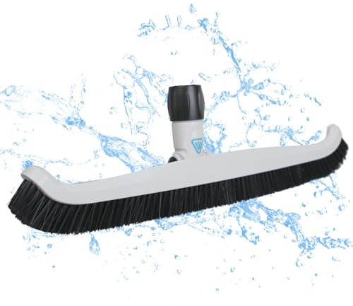 Wessel-Werk 20 inch Pool Brush, Adjustable Multi-Angle Pool Wall Brush with Curved Edges for Inground Swimming Pools (20 Brush Only)