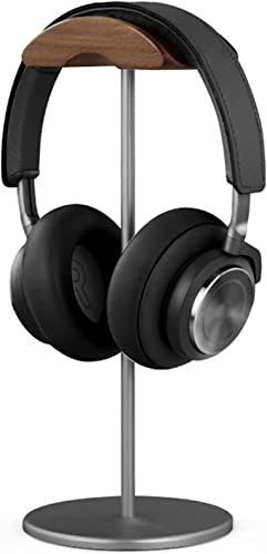 BOGAZY Kopfhörerhalter Kopfhörerständer Aluminium-Kopfhörerständer, Naturholzständer, Desktop-Display, Spielkopfhörerständer, Schwarze Walnuss Headset Halterung Headset Ständer (Color : Grey)