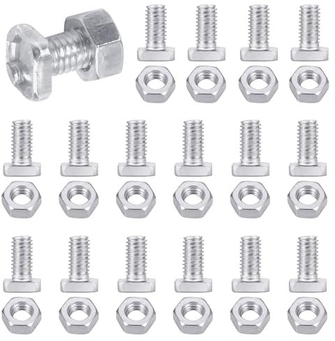 Sctmda Aluminium Gewächshaus Schrauben M6 x15mm mit Mutter, 50 Stück, Hammerkopf, für Gewächshaus-Montage und -Reparatur