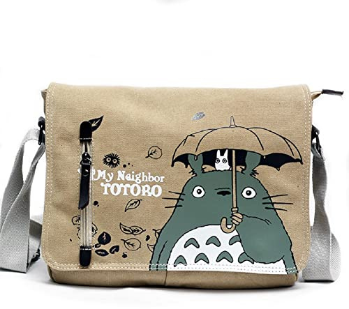 Sohaon Borsa a Tracolla in Tela Anime per College, Zaino da Giorno, Borsa per la Scuola, Borsa per Libri, Borsa a Spalla Gatto, beige., Ca. 31 * 26 * 7 cm (L * H * W)