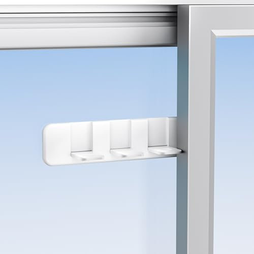 Paquete de 4 cerraduras para puertas corredizas para niños – Con 3 posiciones ajustables – Cerraduras de seguridad para puertas corredizas de vidrio, ventanas y armarios – Protege bebés y mascotas