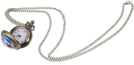 COLLBATH Vintage Taschenuhr mit Kette Retro Hängeuhr Weihnachtliche Hängeuhr aus Zinklegierung mit Großen Ziffern für Schnelles Ablesen und Dekoratives Tragen Zufälliger Stil