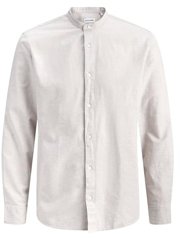 JACK & JONES Jjebreeze - Camicia da Uomo in Misto Lino, L, Stringa, 5XL, Corda, 5XL