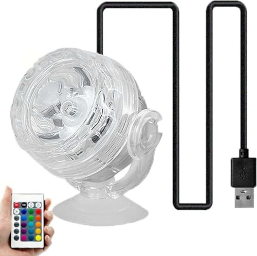 Joyeloo Submersible RGB LED Aquarium Spotlight, Aquarium LED Beleuchtung mit Fernbedienung & Saugnapf, Unterwasser Scheinwerfer Dekoratives Licht, Aquarium Beleuchtung Aquarium Licht Für Fische (Bunt)