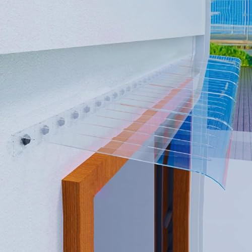 Door Canopy Awning Front Door Canopy, Window Awning, 3.5mm Thick Polycarbonate Solid Sheet, Outdoor Roof Awning, Heat Insulation And UV Protection(Facade,50x150cm/20x59)