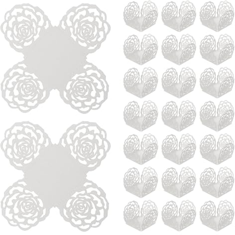 QUARKZMAN 25 PCS Involucri Per Tartufi 4x4 Pollici Forma Quadrata Stampini Per frittella Involucri Da Forno Coppe Dessert Sfogliate Per Matrimoni Completi Colore Bianco